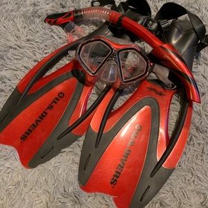 U.S. Divers US ProFlex Fx Rubber Adjustable Strap Diving Swim Fins. L 10-13